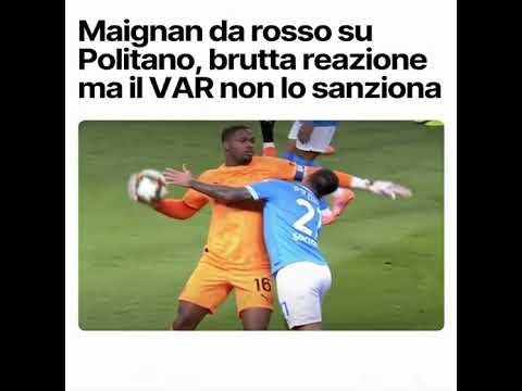 Video Perchè il VAR non ha sanzionato Maignan per la sbracciata su Politano sotto esame #napolimilan