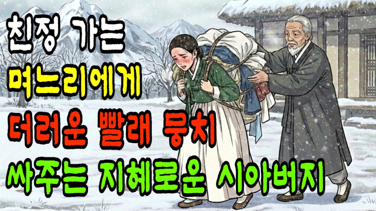 친정 가는 며느리에게 더러운 빨래 뭉치 싸주는 지혜로운 시아버지 | 야담 민담 전설 설화 옛날이야기 수면동화 사연