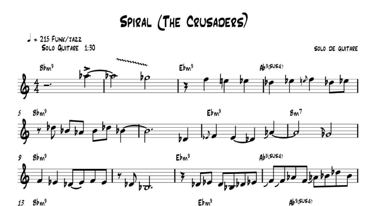 LARRY CARLTON BEST パート譜 Spiral/ Larry Carlton solo transcription - YouTube