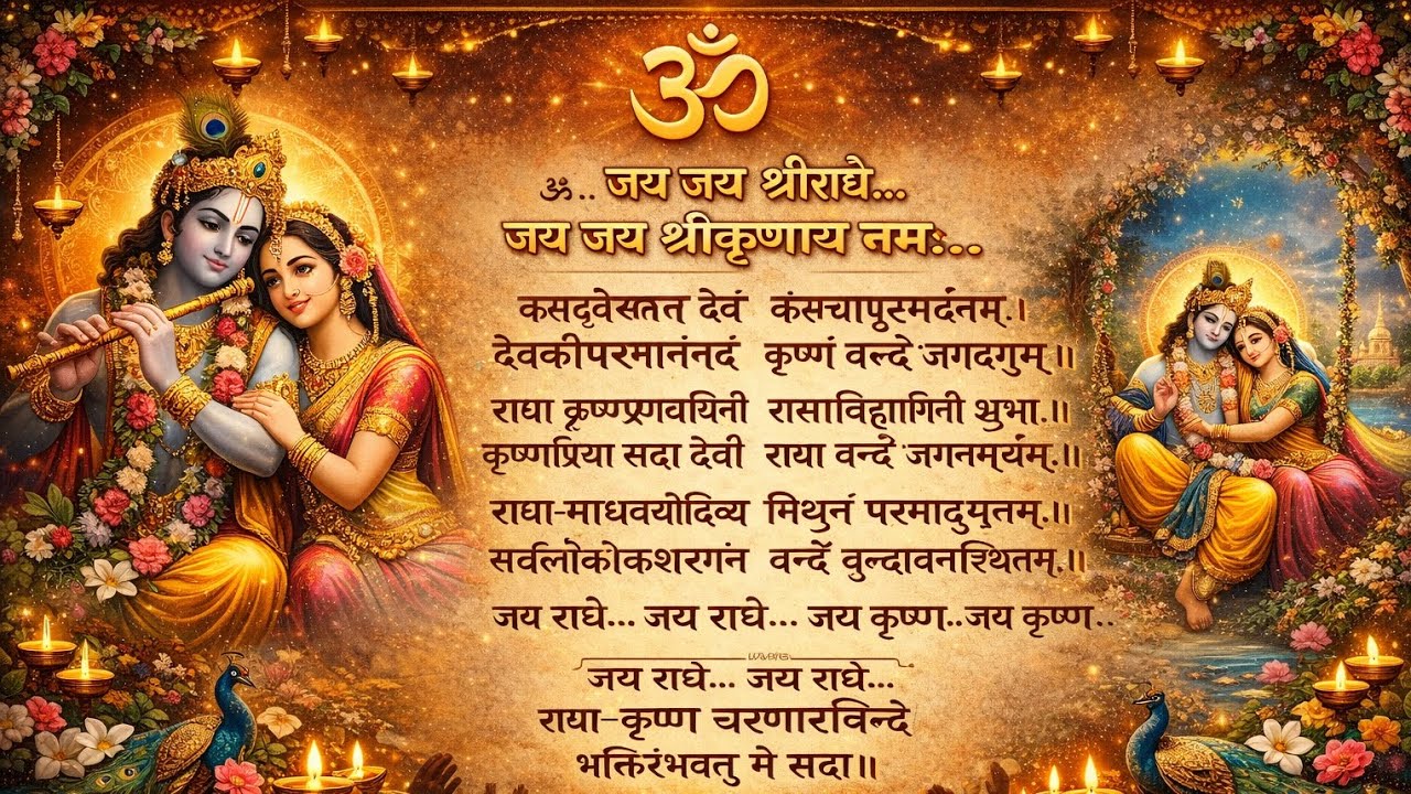 राधा–कृष्ण चरणारविन्दे | Powerful Radha Krishna Bhajan | Peaceful Devotional Song #krishnabhajan 