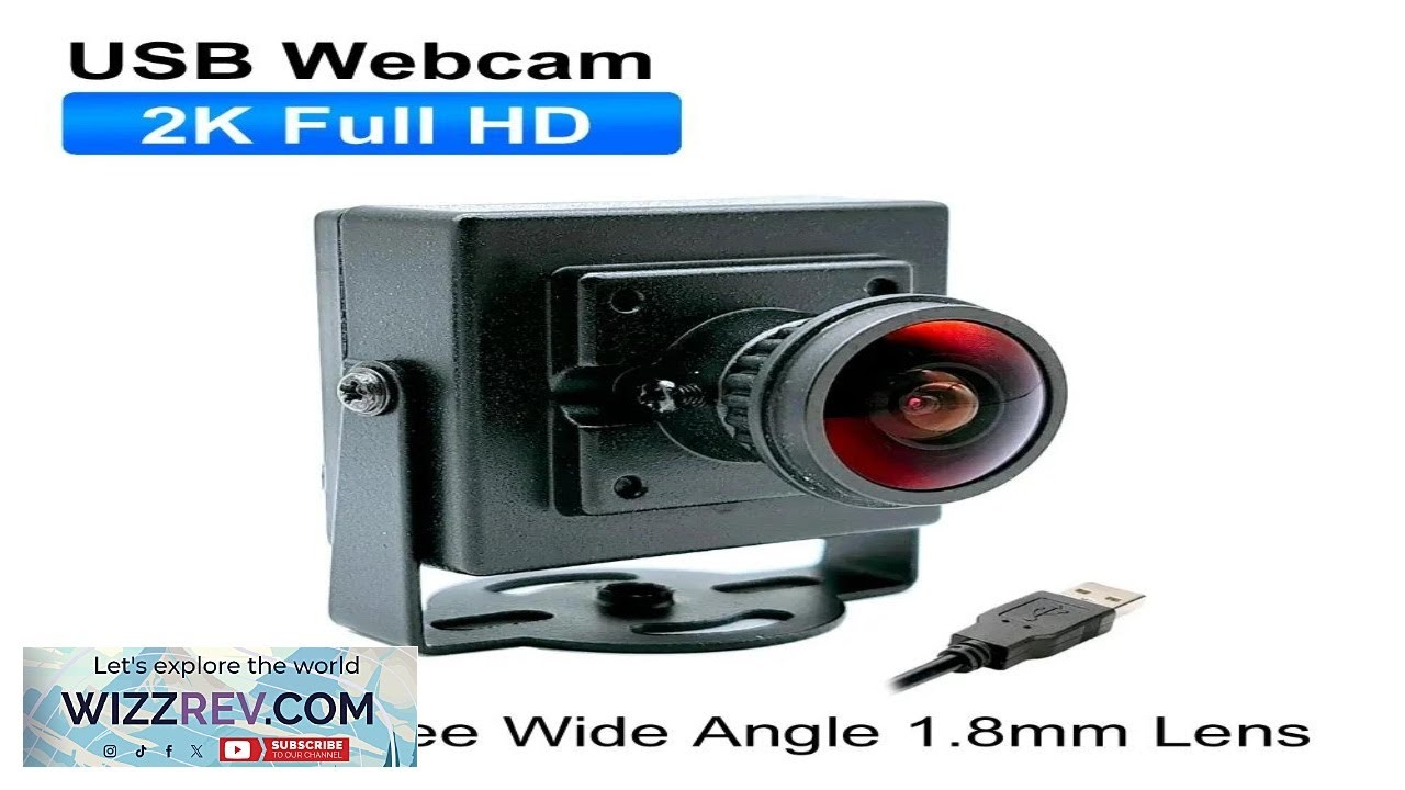 160 Degree Wide Angle 1.8mm Fisheye 2K HD PC Webcam Plug