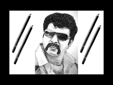 Madhura Raja Mammootty Pencil Drawing Time Lapse Video Youtube,Funny Finger Drawings