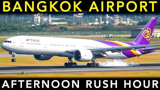 PLANE SPOTTING in THAILAND's Busiest airport BANGKOK SUVARNABHUMI AIRPORT Landing &amp; takeoff