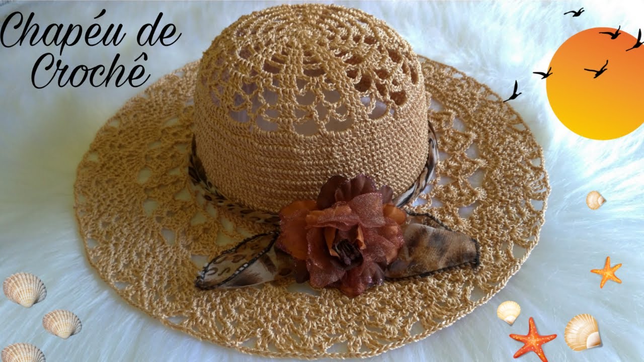 CHAPÉU DE CROCHÊ FÁCIL  CHAPEU  de CROCHE  para Praia por 