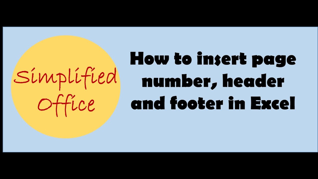 How to insert page number, header and footer in Excel - YouTube