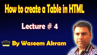How to create table in HTML urdu/hindi Lec # 4