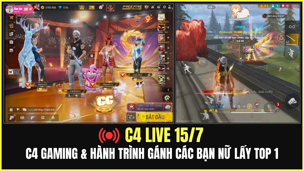 C4 Live 15/7: C4 Gaming & Hành Trình Gánh Các Bạn Nữ Lấy Top 1