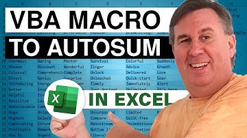 Excel - Excel Macro Replicating AutoSum Functionality with a Single Line of Code - Episode 844