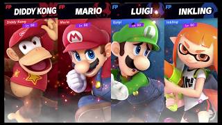 Super Smash Bros Ultimate Amiibo Fights Request #10326 Diddy & Mario vs Luigi & Inkling