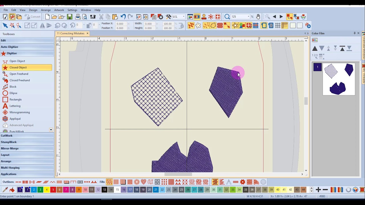 15.11 Master BERNINA Embroidery Software 8—Digitizing Correcting