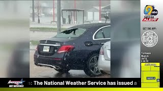 ‘It’s going to be chaotic’: Hail causes damage to cars in Cedar Falls
