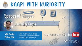 Spaces of Shapes by Subhojoy Gupta
Kaapi with Kuriosity
Spaces of Shapes
Speaker: Subhojoy Gupta (Indian Institute of Science, Bengaluru)
When: 4:00 pm to 5:30 pm Sunday, 28 June 2026
Where: Mini Auditorium, U R Rao Bhavana, Jawaharlal Nehru Planetarium, Bangalore
We see all sorts of shapes around us — some rectangles tall, others wide; some triangles sharp, others squat. Just as any place on Earth can be described by two numbers, its latitude and longitude, the “shape” of a rectangle or triangle can be captured by one or two numbers. We can then imagine a single map on which every possible rectangle, or every possible triangle, is marked as a point. Such “spaces of shapes” — what mathematicians call moduli spaces — turn out to be surprisingly rich. In this talk we will build them up from the simplest examples all the way to flat tori — the vada-shaped surfaces whose moduli space has a beautiful geometry of its own. We will see how this part of mathematics connects to robotics, medical imaging, and even understanding the universe we live in. The talk will feature pictures, animations, and interactive demonstrations throughout — no mathematical background is needed.
About the Speaker:
Subhojoy Gupta received his Ph.D. in Mathematics from Yale University in 2012. He is an Associate Professor of Mathematics at the Indian Institute of Science in Bangalore, India, where he has taught since 2015. His research lies in low-dimensional geometry, and often involves Riemann surfaces and their moduli spaces, drawing on tools from complex analysis and hyperbolic geometry.
How to reach JN Planetarium
Supported by Arista Networks India Pvt. Ltd Spaces of Shapes by Subhojoy Gupta
