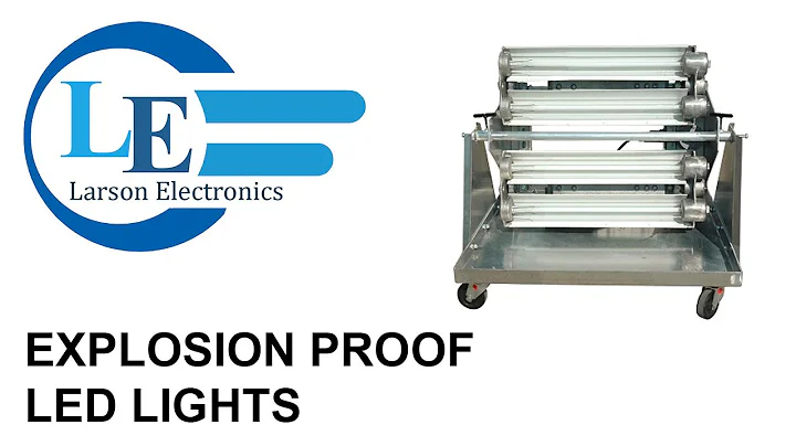 Explosion Proof LED Lights on Cart w/ Wheels-2foot-4 LED lamps-Paint Spray Booth Certified