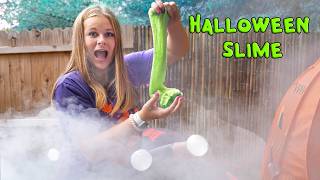 assistant explores halloween town for limited edition halloween slime