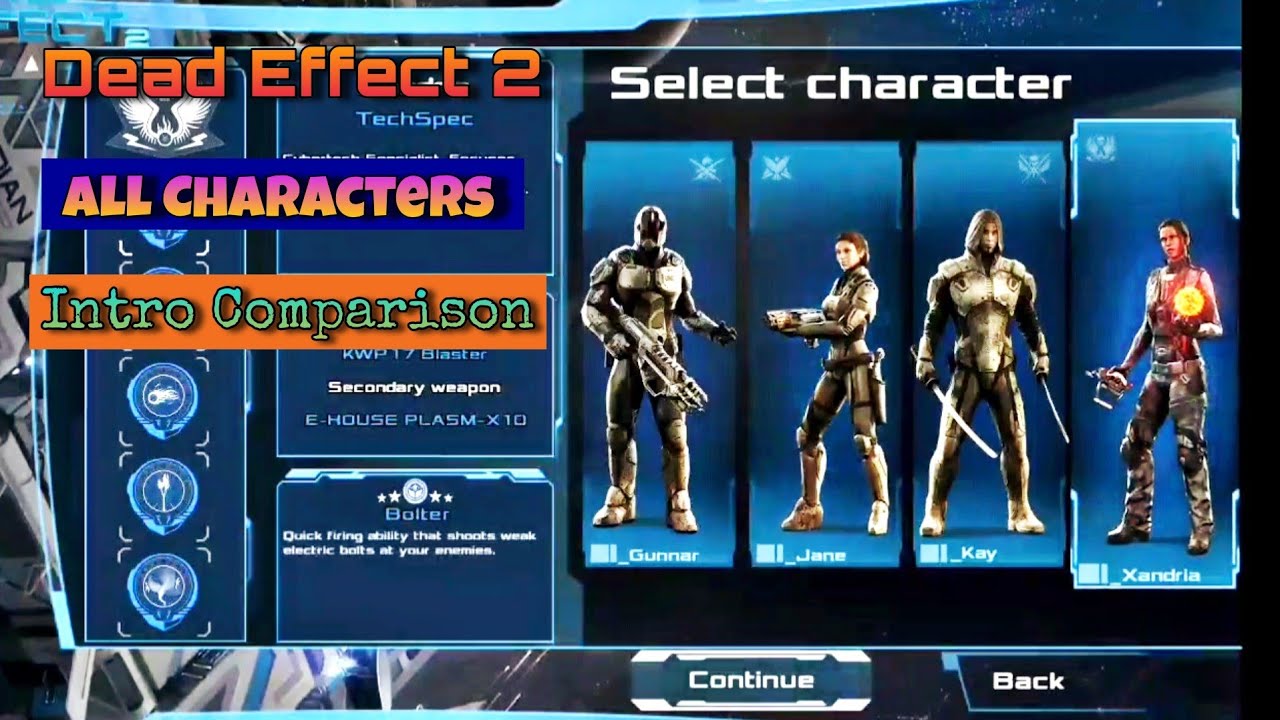 Dead Effect 2 | Comparison between All Characters intro &amp; Speech with  Danette - YouTube