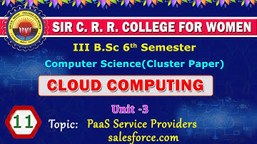 11. BSc 3/4 - Computer Cluster - Cloud Computing - Unit 3 - PaaS Service Providers - salesforce com