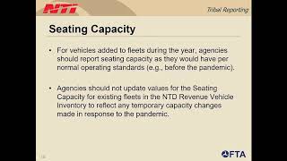 Webinar: NTD Annual Reporting for Indian Tribes 092420