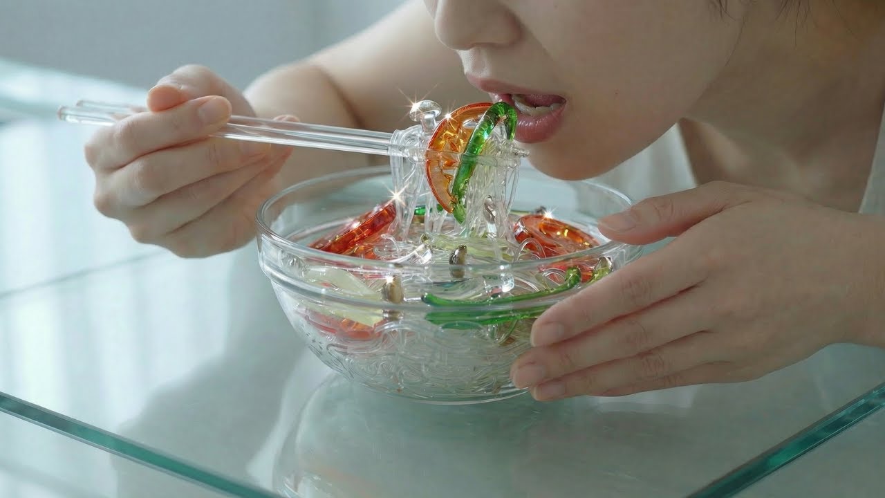 Makin Veggie Rice Noodles Bowl with Glass Ingredients 🍜✨