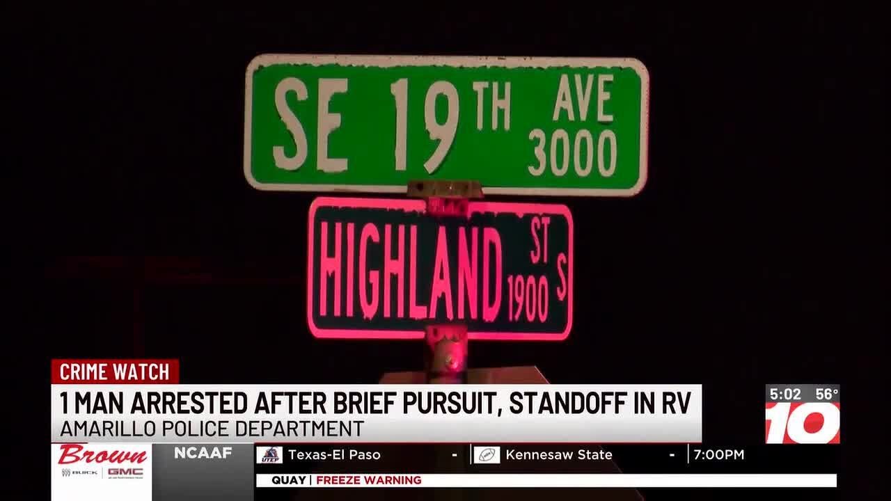 Amarillo police: Man arrested after pursuit in RV, standoff