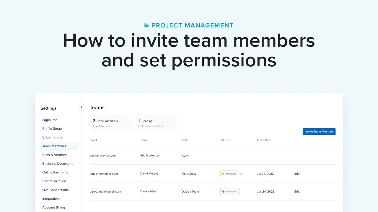 Inviting Team Members - YouTube