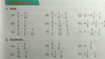 DAV Class 5 unit 4 worksheet 4 ।। Class 5 unit 4 worksheet 4 dav public school ।। Fraction