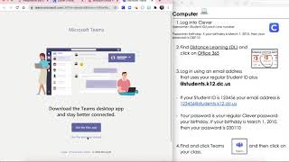 Logging into Clever, Teams, and Pear Deck