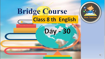 #Bridge course #class 8 eng test 2 l question and answer l day 30