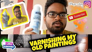 Varnishing my old paintings 🎨😍 #paint #varnish #acrylicpainting