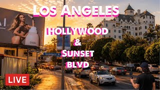 LIVE Los angeles • Hollywood Blvd to Sunset Strip Walk | West Hollywood Nightlife | Cam
