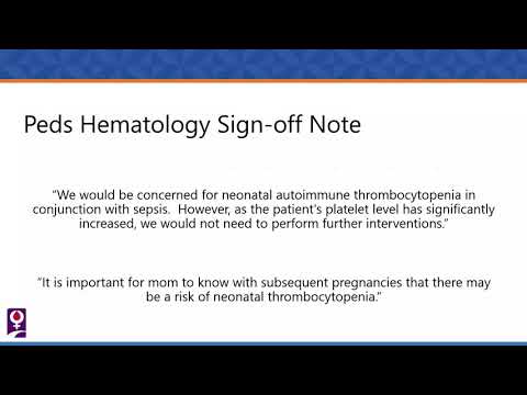 FWGBD Webinar: A Case Based Conversation on FNAIT (Fetal and Neonatal Thrombocytopenia)