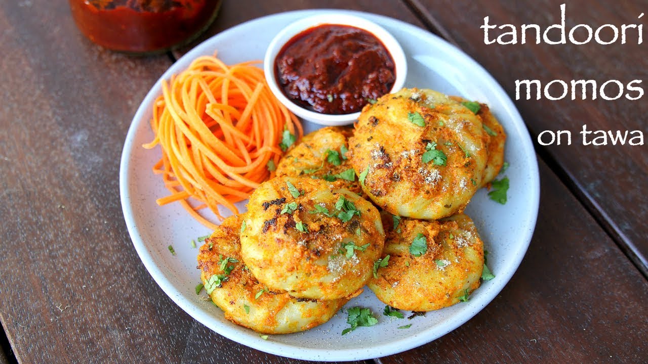 tandoori momos recipe | तंदूरी मोमोस रेसिपी | how to make tandoori momo in pan | Hebbar | Hebbars Kitchen