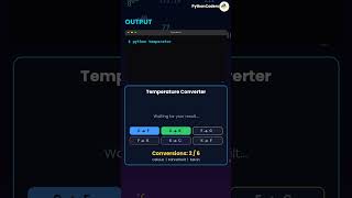 Temperature Converter in Python | Celsius, Fahrenheit & Kelvin #Shorts #python #developer #coding