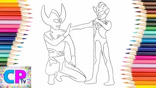 Father of Ultra and Ultraman Taro Coloring Pages,Father of Ultra Gives Five to Taro