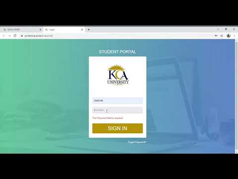 Kca University;Portal & Moodle Navigation 1