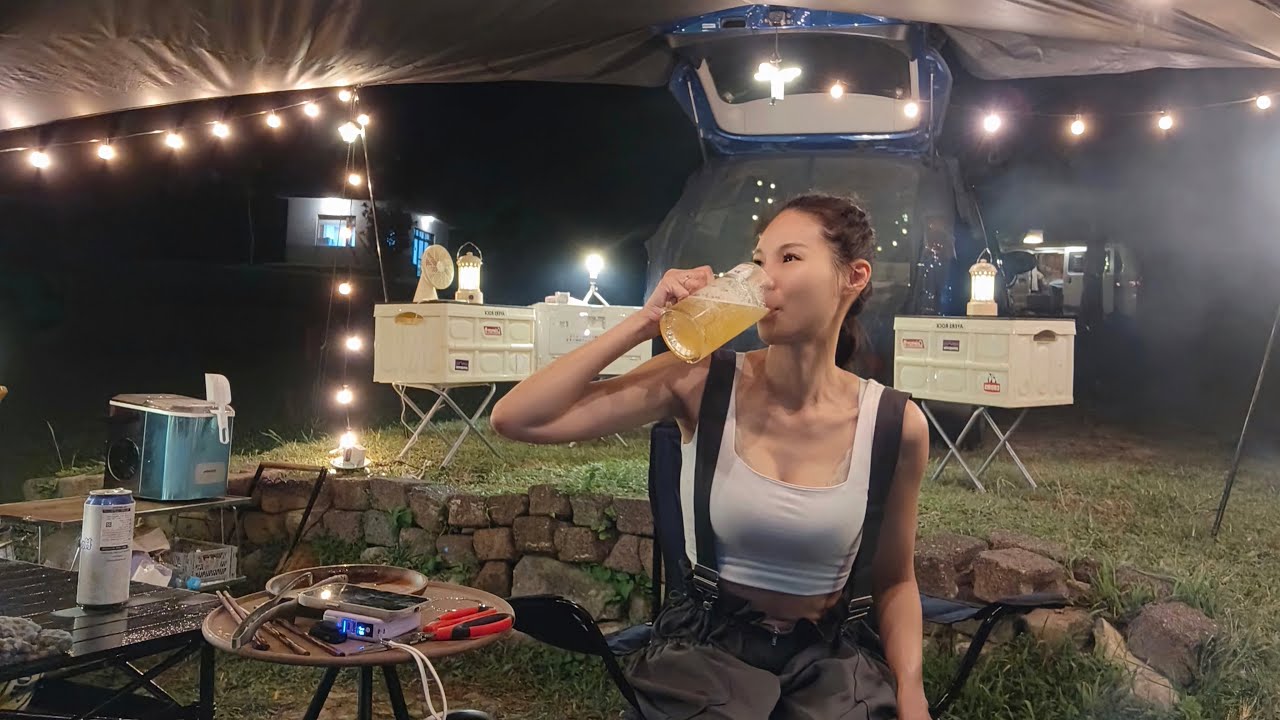 露營人生-在絕美海景露營區，挑戰第一次直火烤全雞！金山葵扇湖休閒農場NO102