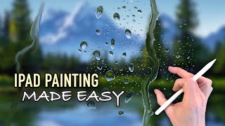 HOW TO PAINT RAIN DROPS ON GLASS - iPad painting tutorial in Procreate screenshot 2