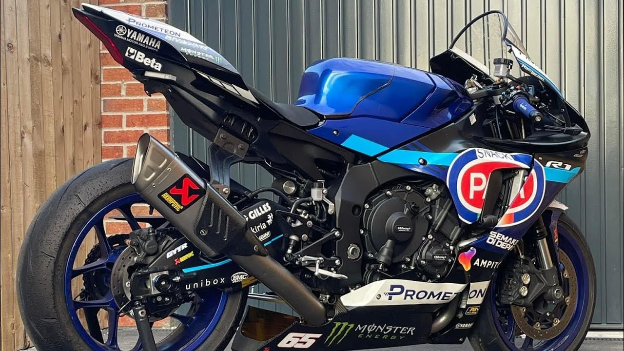 23 YAMAHA YZF R1 TOPRAK TR54 LIVERY AKRAPOVIČ WSBK Exhaust Sound