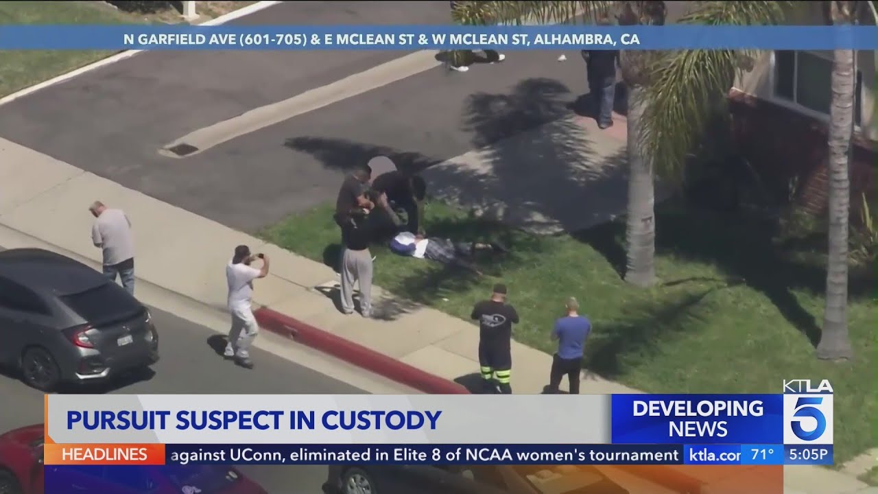 Suspect in custody after pursuit in stolen truck - YouTube