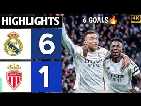 Real Madrid Vs Monaco 6 1 All Goals Highlight UEFA Champions League 2025 26 