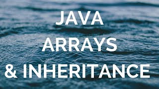 Java arrays and inheritance (manohar academy)