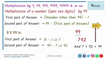 Multiplication by 9, 99, 999 I The TEN SECOND CHALLENGE I Vedic Mathematics Series (Part 0.1)(SHORT)