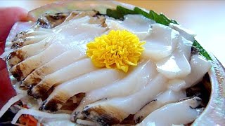 Eating Japanese Food Sashimi Awabi Sashimi Asmr