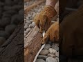 River stones, raw wood, and LED magic! #aiartwork #epoxyfloor #woodworking #rusticdecor #resinart