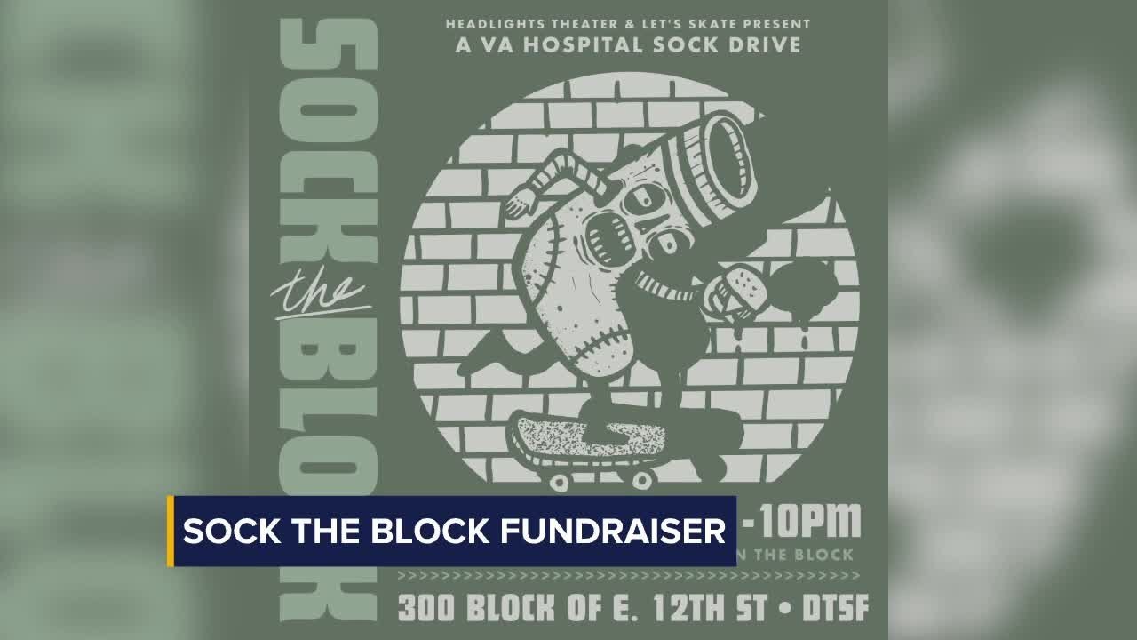 Sock the Block fundraiser collecting socks for VA Hospital