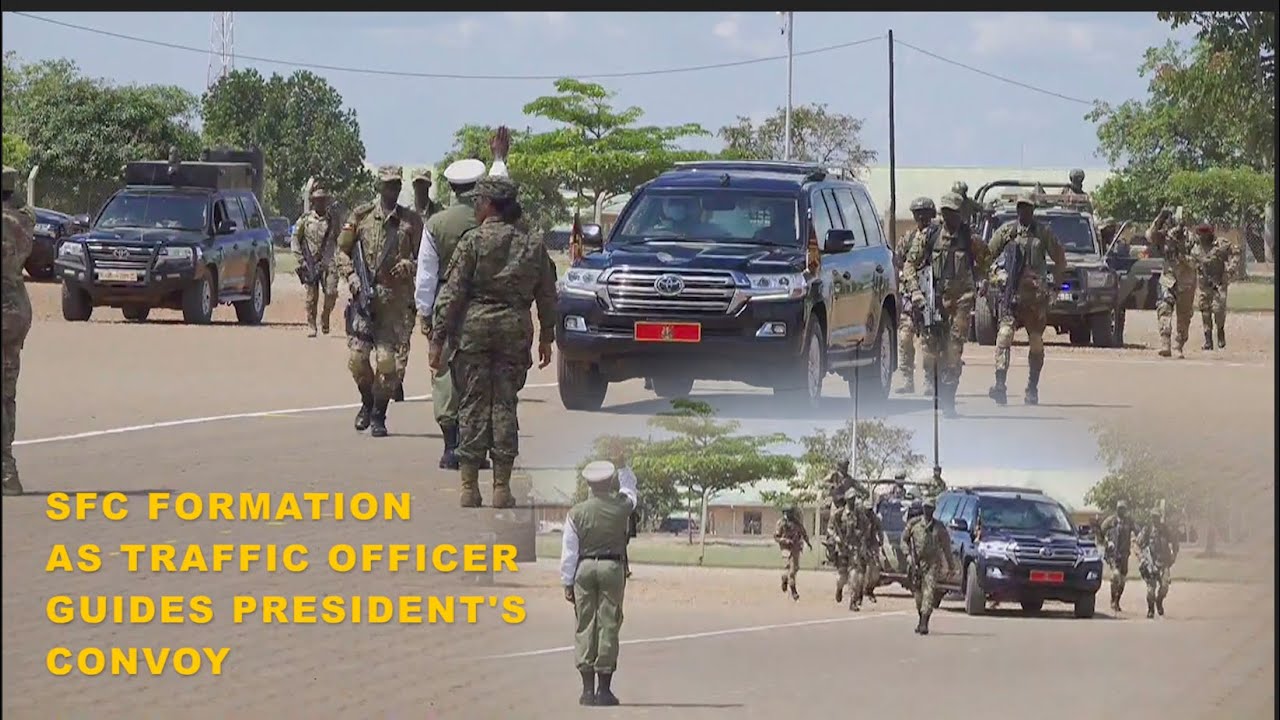 SFC formation as Traffic officer guides President Museveni where to park his vehicle - Watch closely