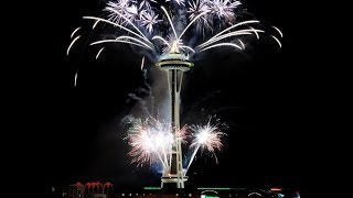 New Year 2016 Fireworks at the Space Needle, Seattle