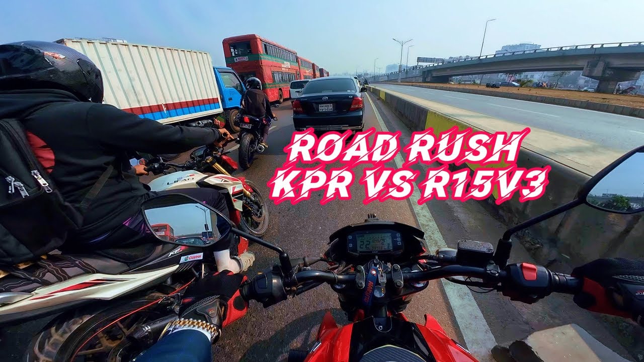 Road rush on traffic jam | R15V3 vs Lifan KPR vs Gixxer monoton | acid da shawon