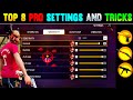 Top 8 Pro Tips & Tricks 😱 Free Fire Best Headshot Sensitivity 0% Recoil 👾 Use Advance Settings 🤖