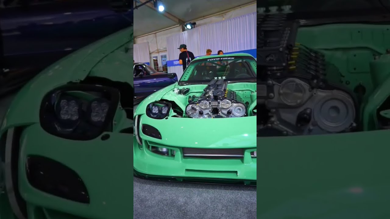 Mazda RX-7 with a Pagani Zonda AMG V12! 😳 #rx7 #Pagani #amg #shorts