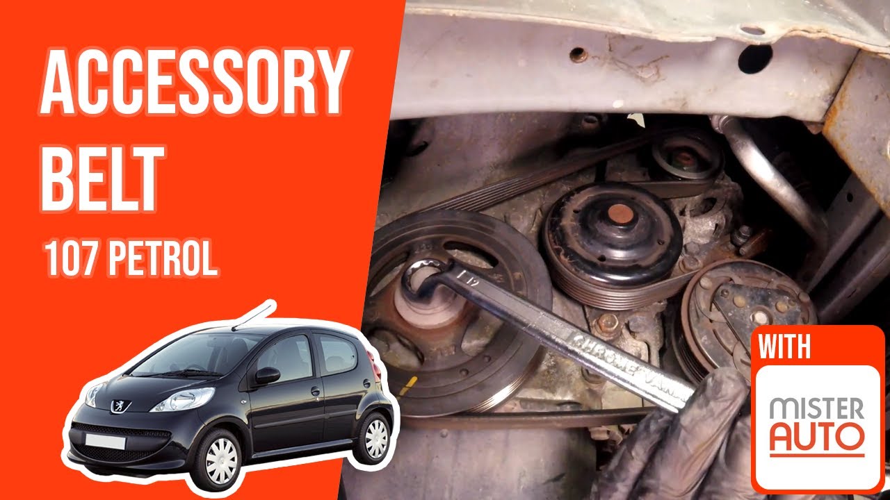 How to replace the accessory belt Peugeot 107 1.0 🚗